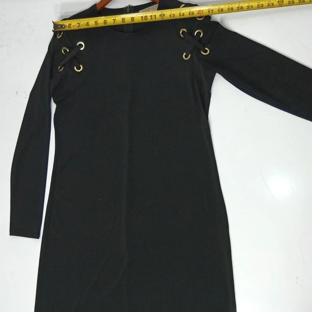 MK Elegant Black Dress with Gold Accents size M pre owned Exellent condition